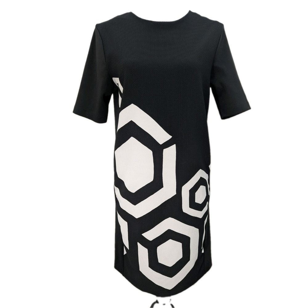 Desigual Christian La Croix Geometric Black and White Dress Women's Size Small
